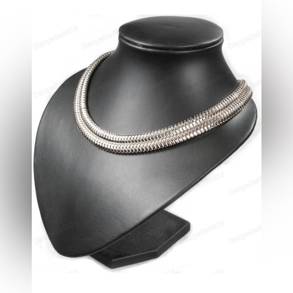 NWT! Calvin Klein Thick WIDE CHAIN NECKLACE COLLAR Adjustable Fastener - Picture 3 of 4